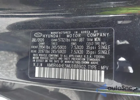 2021 Hyundai Palisade Sel from USA, damaged, VIN KM8R44HE5MU188902